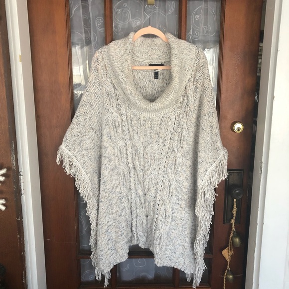 Lane Bryant Sweaters - Beautiful Poncho Sweater With a Cowl Neck and Fringe in Great Condition 22-28w